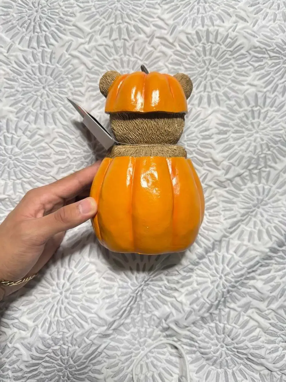Jack O' Lantern Lane LED Lighted Decor Bear in Pumpkin Figurine